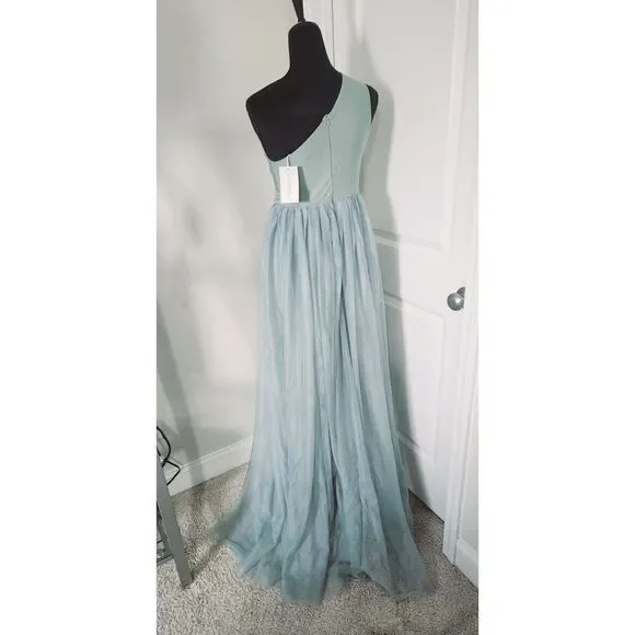 Prom Dress - One Shoulder Sleeveless Mesh | Faeriesty | Size M - Picture 4 of 5